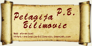 Pelagija Bilimović vizit kartica